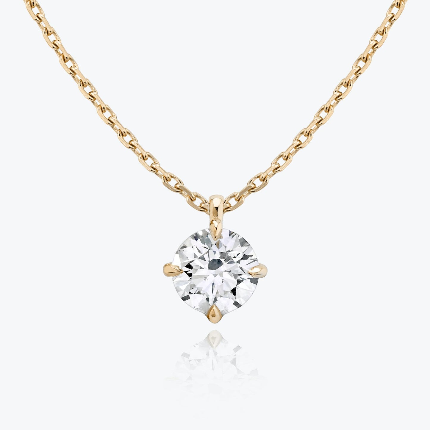 0.25 CT-1.0 CT Round Solitaire CVD F/VS Diamond Necklace