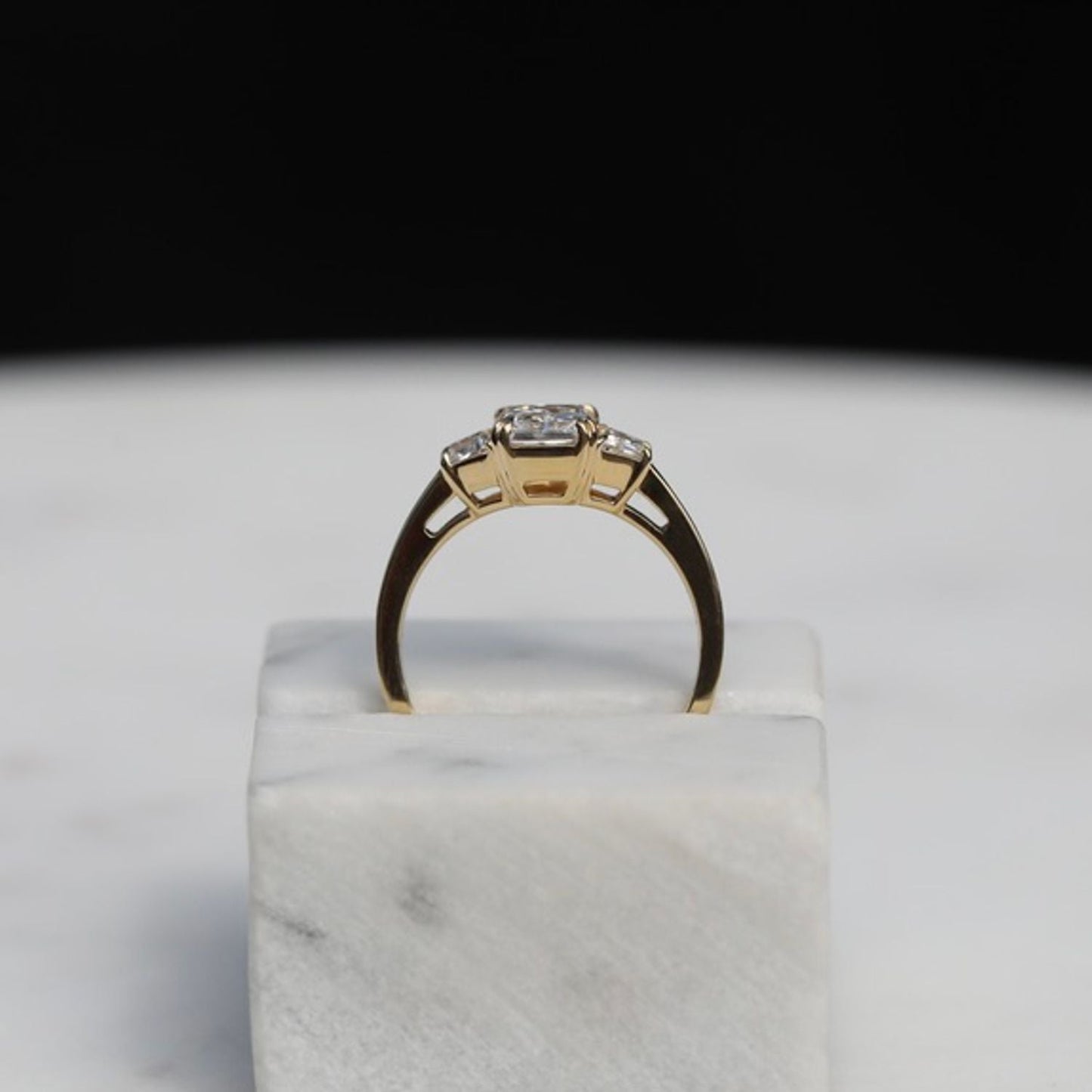 1.50 CT Radiant 3 Stones CVD E/VS1 Diamond Engagement Ring