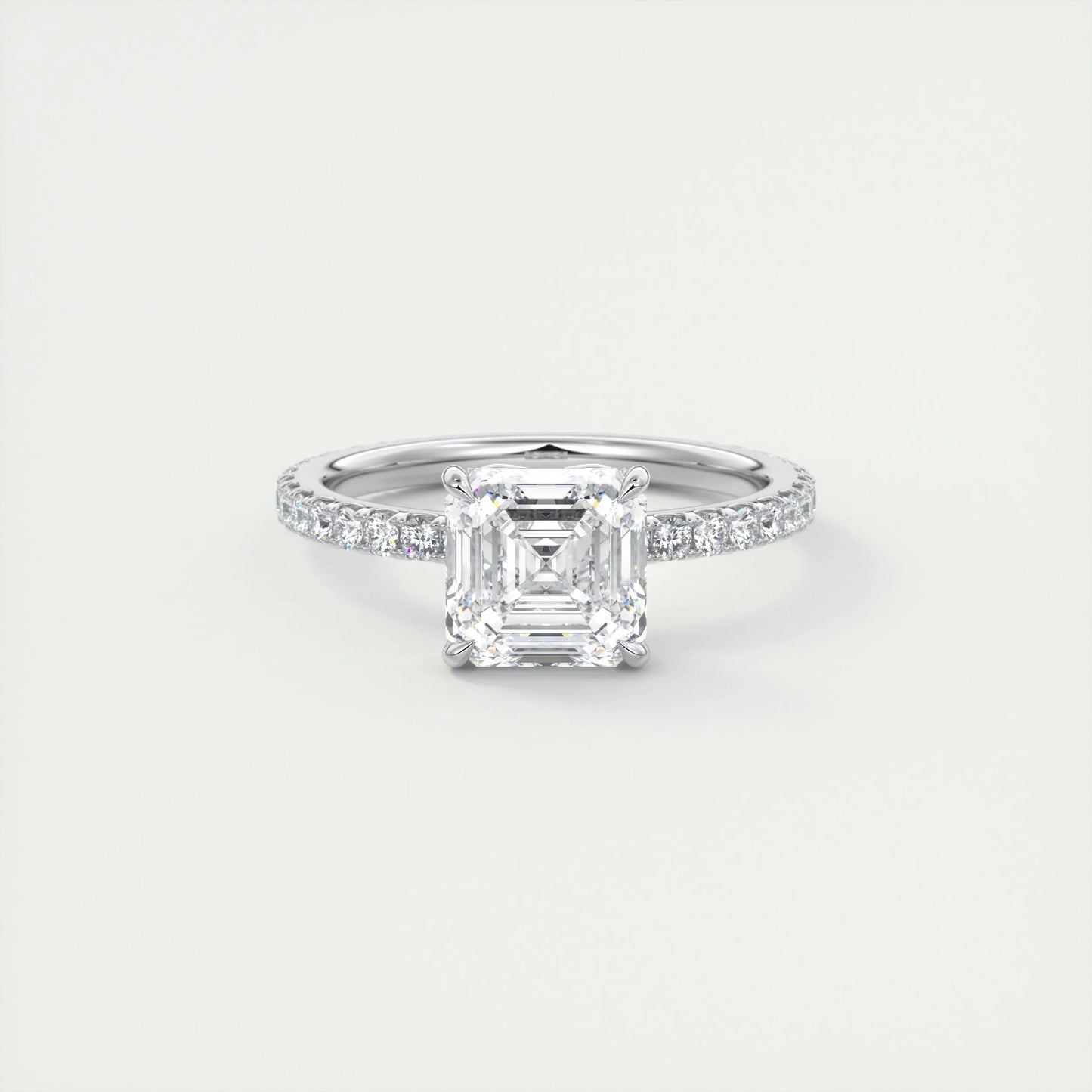 2 CT Asscher Solitaire CVD F/VS1 Diamond Engagement Ring