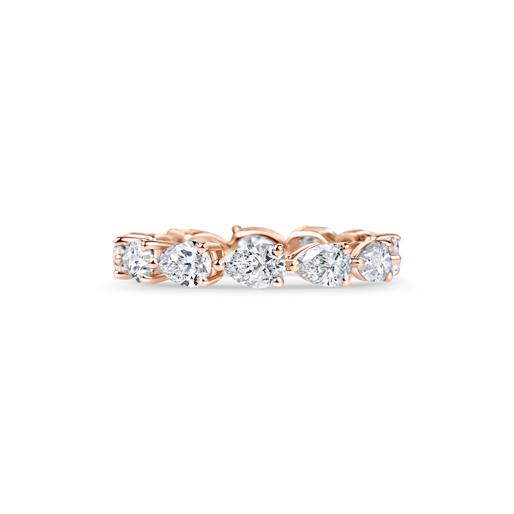 2 CT Pear Full Eternity Wedding Band