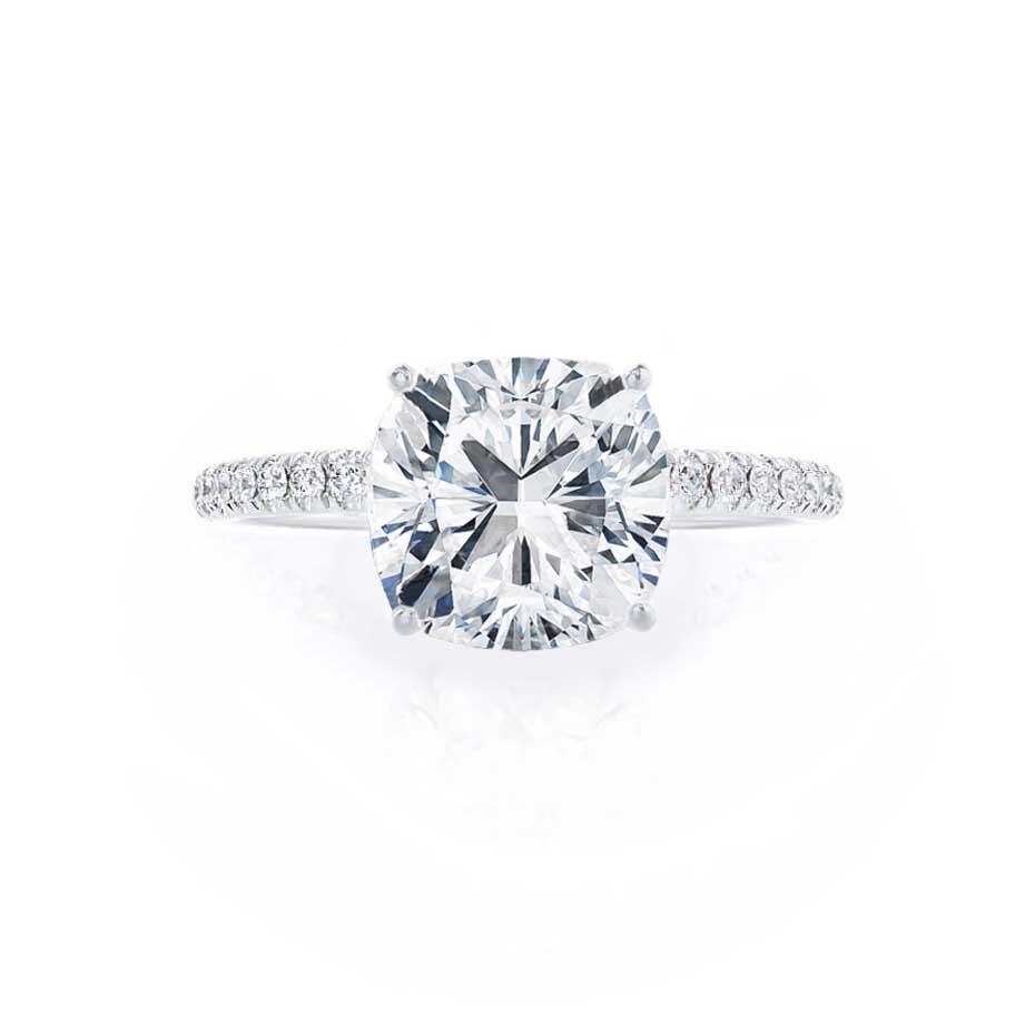 0.80 CT Cushion Pave Setting CVD F/VS1 Diamond Engagement Ring
