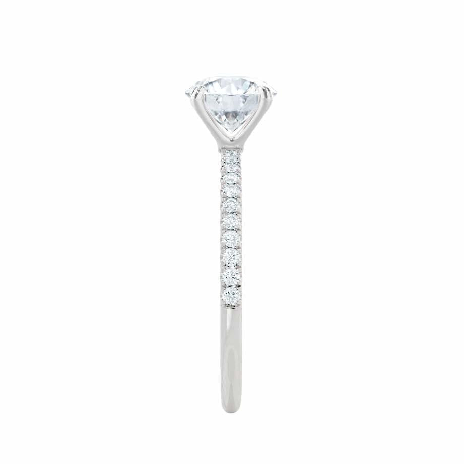 0.80 CT Cushion Pave Setting CVD F/VS1 Diamond Engagement Ring