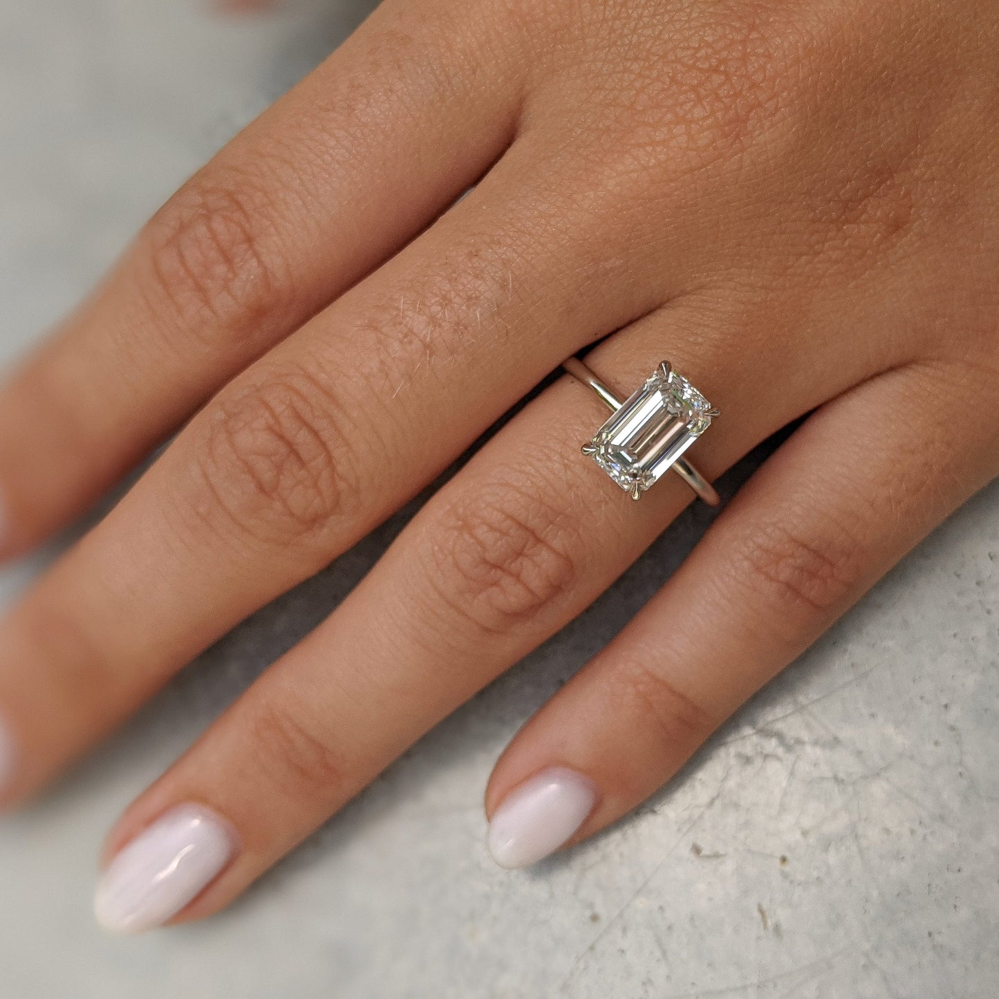 2.6 CT Emerald Solitaire CVD D/VVS2 Diamond Engagement Ring