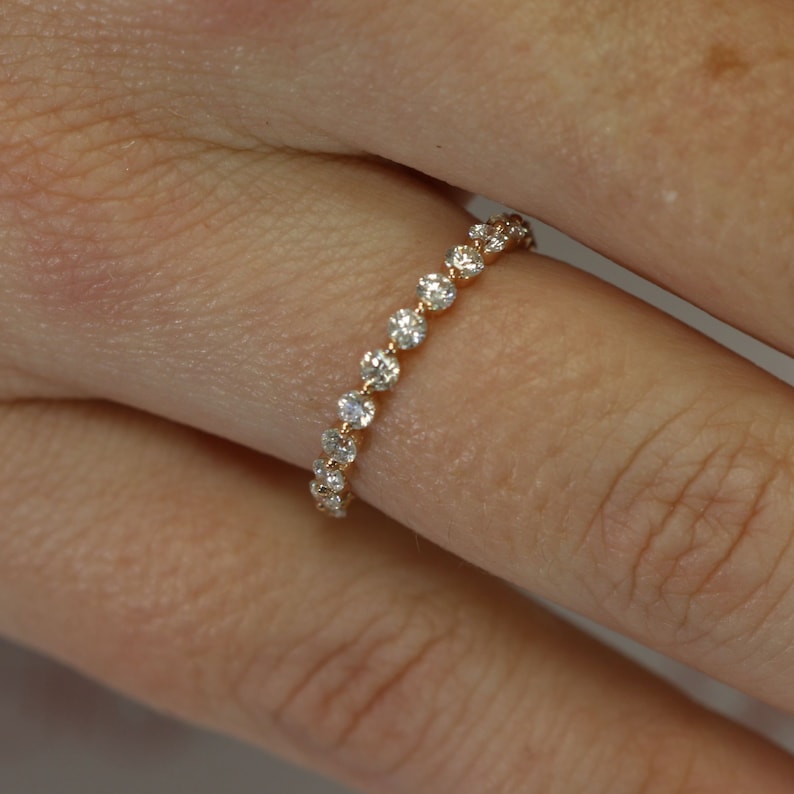 0.60 CT Round Half Eternity EF/VS1 Diamond Engagement Ring
