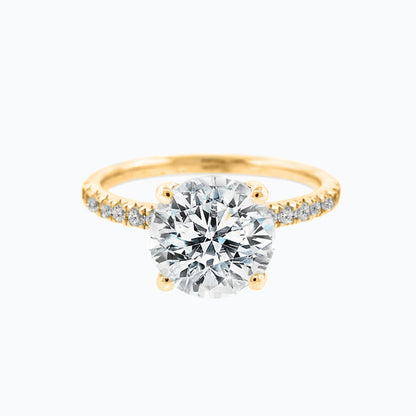 2.0 CT Round Hidden Halo CVD F/VS2 Diamond Engagement Ring