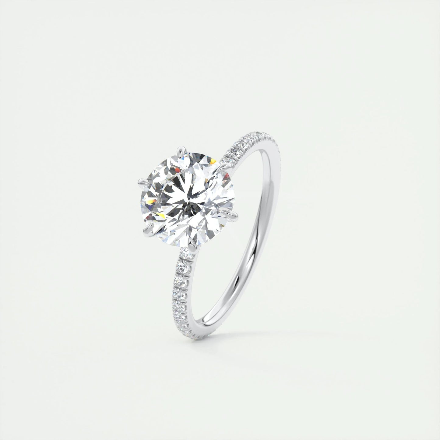 2 CT Round Solitaire CVD F/VS1 Diamond Engagement Ring