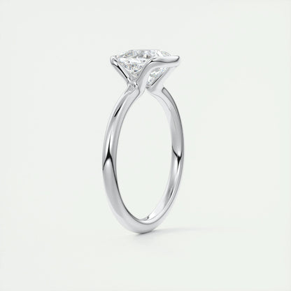 2 CT Cushion Half Bezel CVD F/VS1 Diamond Engagement Ring