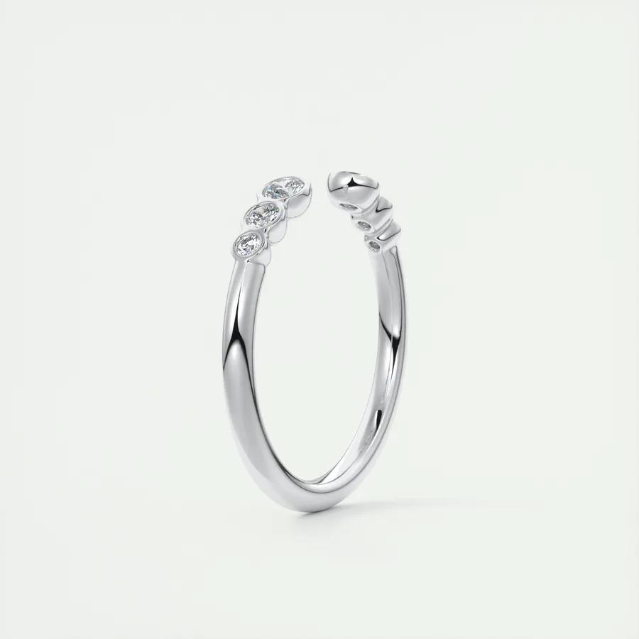 0.22 CT Round Open CVD EF/VVS Diamond Wedding Band