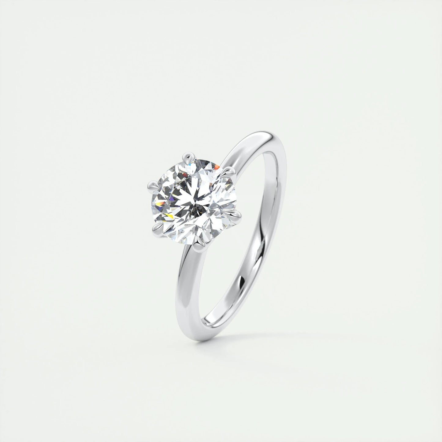 1.5 CT Round Solitaire CVD F/VS1 Diamond Engagement Ring