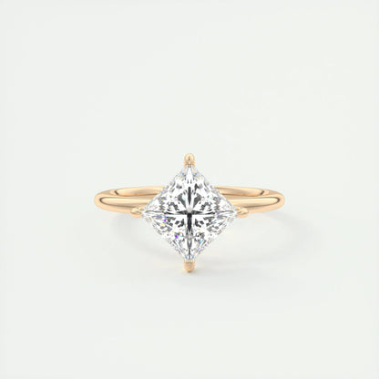 2 CT Princess Solitaire CVD F/VS1 Diamond Engagement Ring