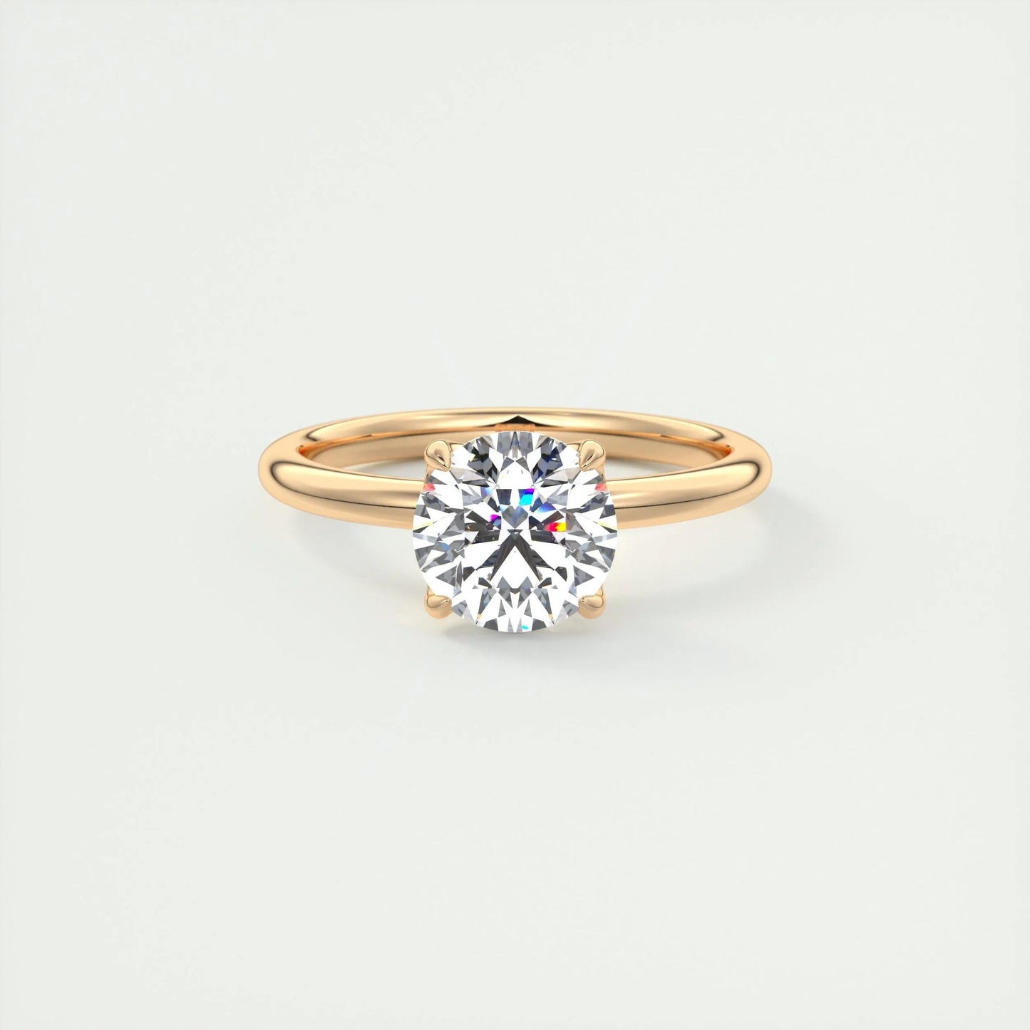 1.5 CT Round Solitaire CVD F/VS1 Diamond Engagement Ring