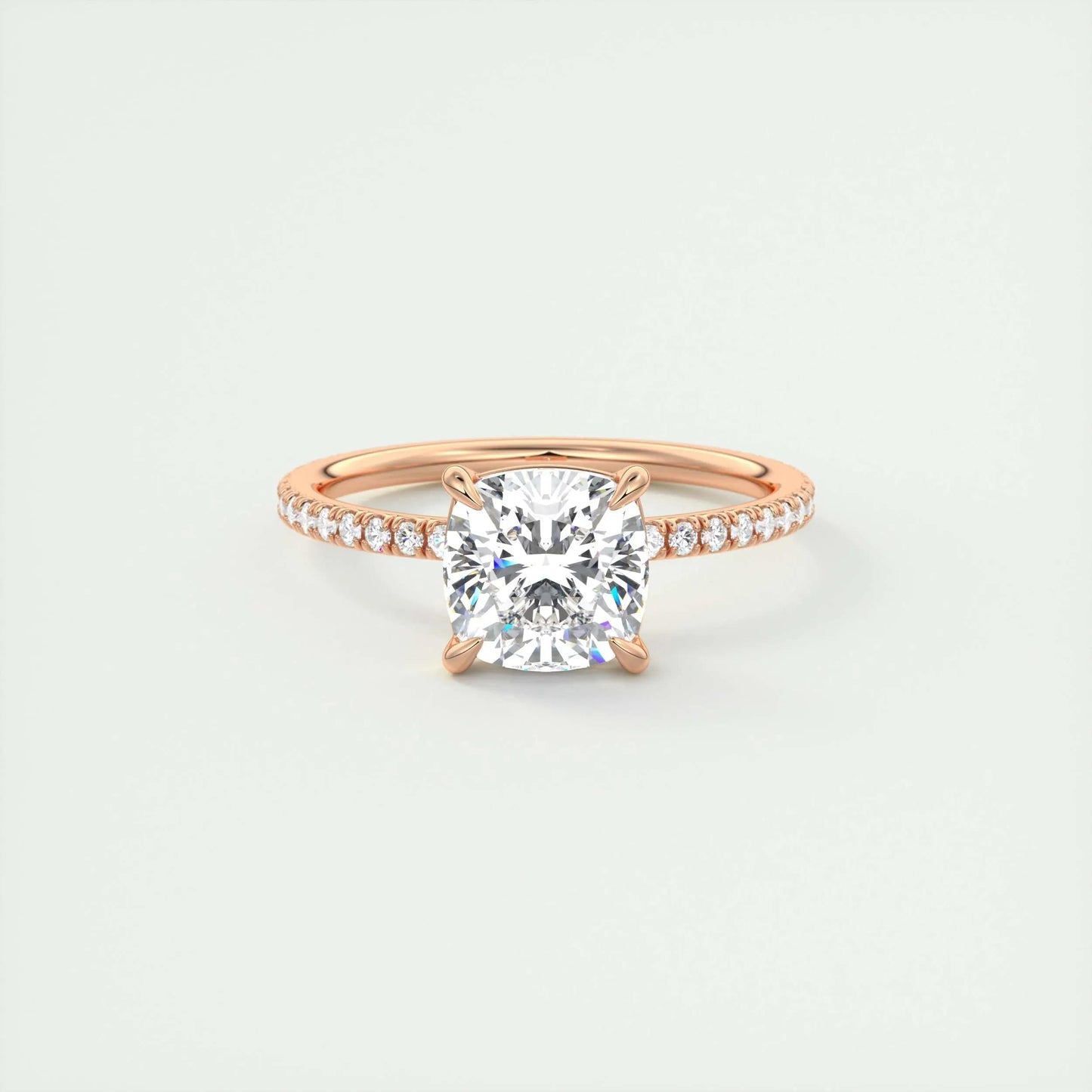 2 CT Cushion Solitaire CVD F/VS1 Diamond Engagement Ring