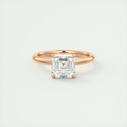 2 CT Asscher Solitaire CVD F/VS1 Diamond Engagement Ring