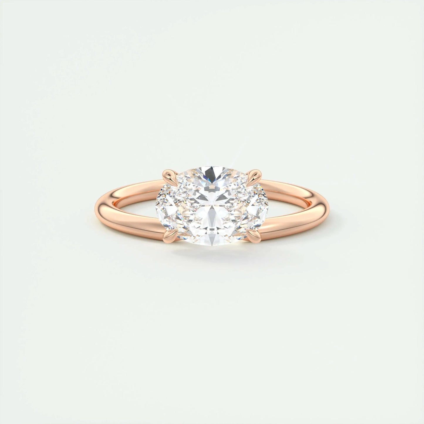 1.5 CT Oval Solitaire CVD F/VS1 Diamond Engagement Ring