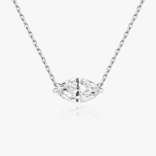 0.25 CT-1.0 CT Marquise Solitaire CVD F/VS Diamond Necklace