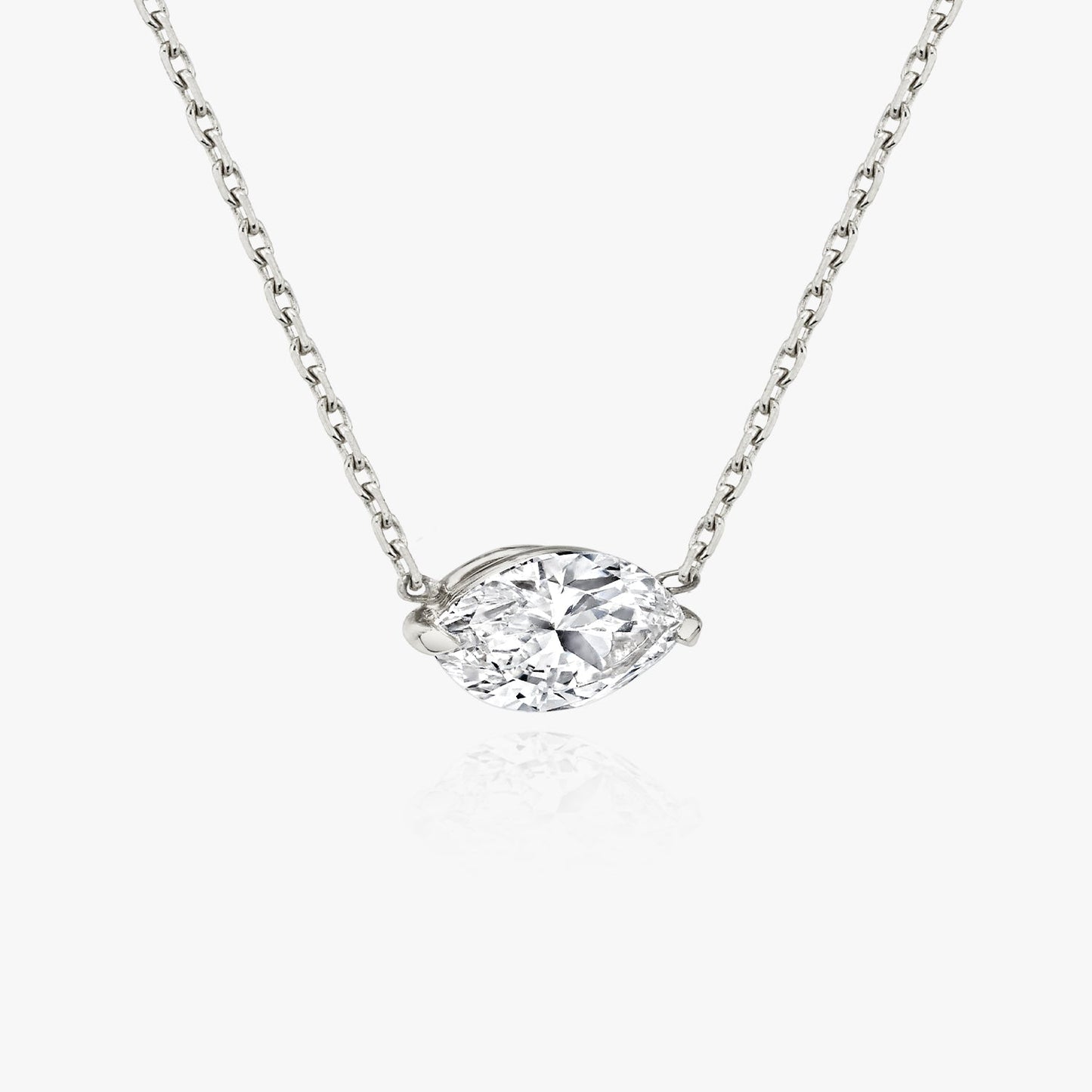 0.25 CT-1.0 CT Marquise Solitaire CVD F/VS Diamond Necklace