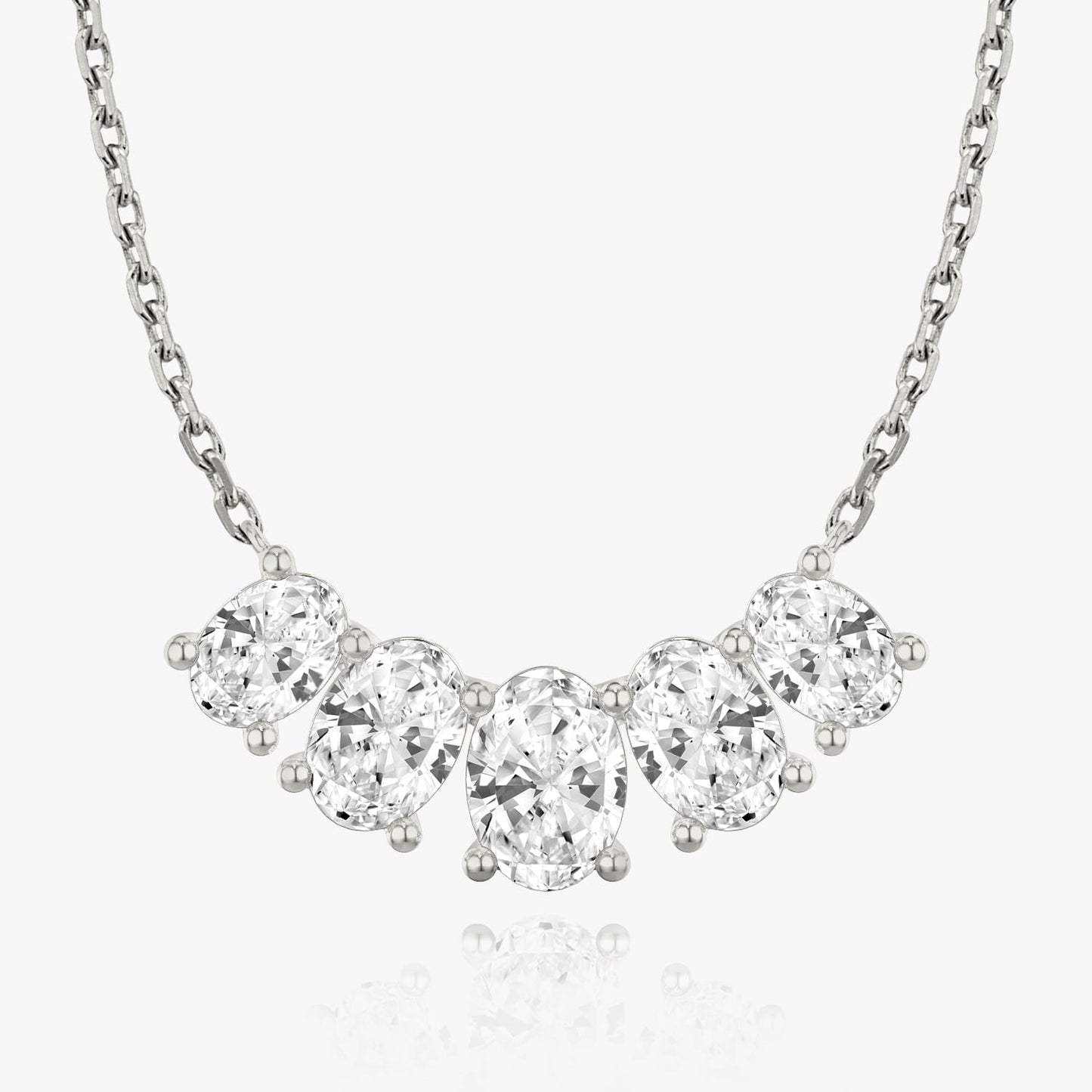 3.50 TC Oval CVD F/VS Diamond Necklace