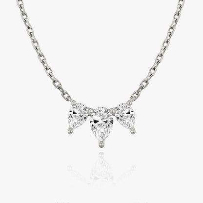 1.0 TCW Pear CVD F/VS Diamond Necklace