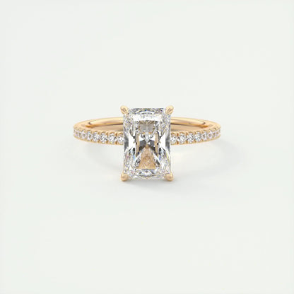 2 CT Radiant Solitaire CVD F/VS1 Diamond Engagement Ring