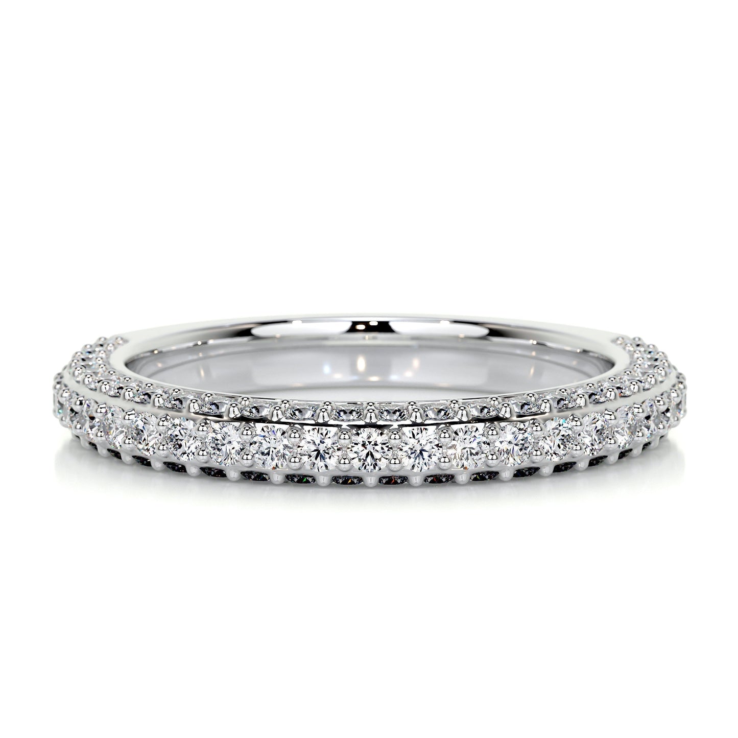 0.75ct Round EF- VVS Diamond Half Eternity Stackable Wedding Band