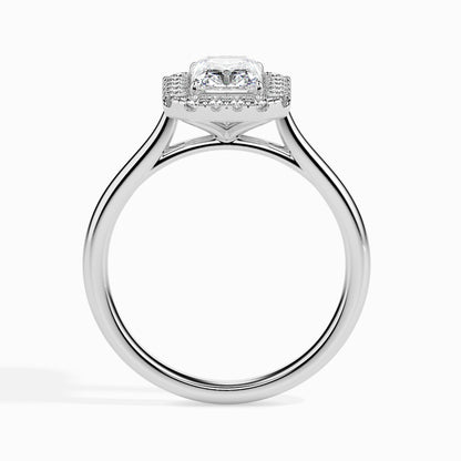 1ct Radiant F- VS Diamond Halo Engagement Ring