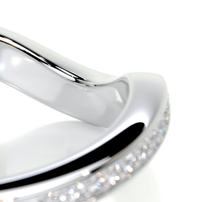 0.3ct Round EF- VVS Diamond Half- Eternity Curved Wedding Band