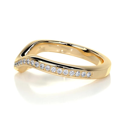 0.3ct Round EF- VVS Diamond Half- Eternity Curved Wedding Band