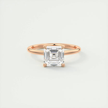 2 CT Asscher Solitaire CVD F/VS1 Diamond Engagement Ring