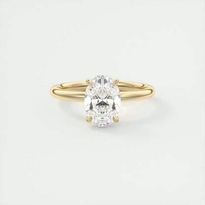 1.5 CT Oval Solitaire CVD F/VS1 Diamond Engagement Ring