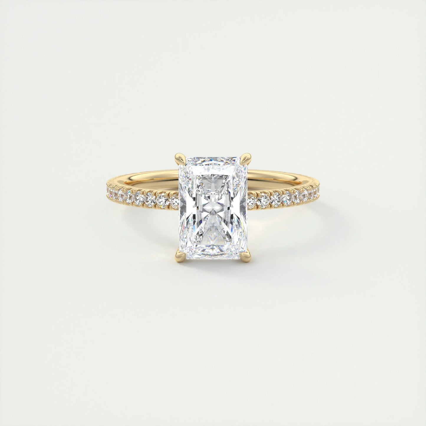 2 CT Radiant Solitaire CVD F/VS1 Diamond Engagement Ring