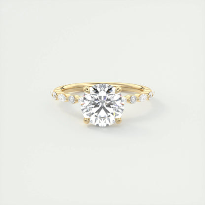 2 CT Round Solitaire CVD F/VS1 Diamond Engagement Ring