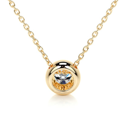 1.0 CT Round Bezel Solitaire CVD F/VS Diamond Necklace