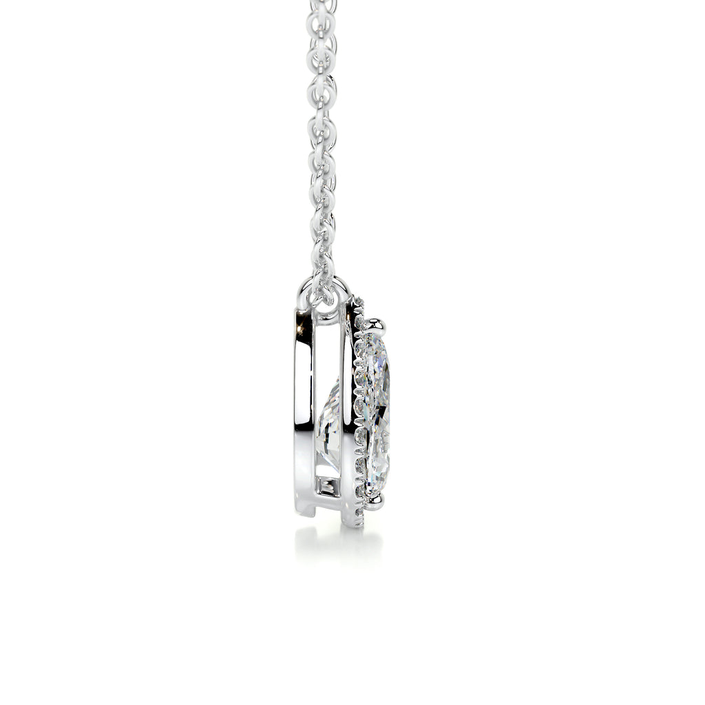 1.50 CT Pear Halo CVD F/VS Diamond Necklace