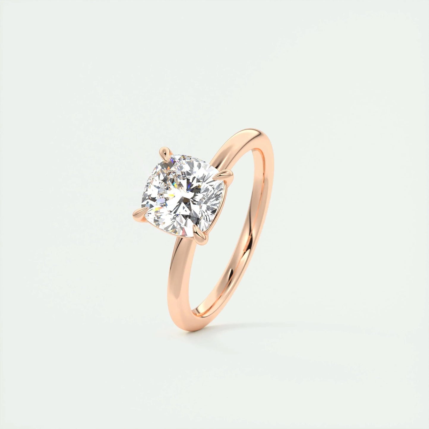 2 CT Cushion Hidden Halo CVD F/VS1 Diamond Engagement Ring