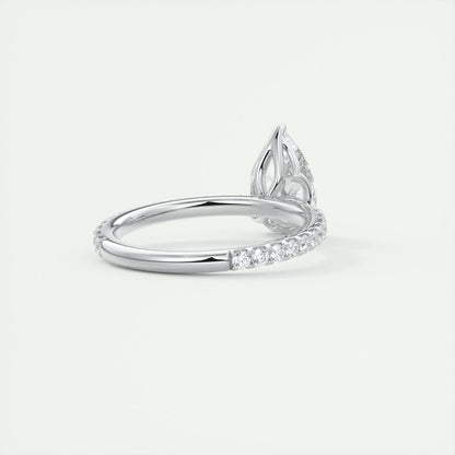 2 CT Pear Solitaire CVD F/VS1 Diamond Engagement Ring