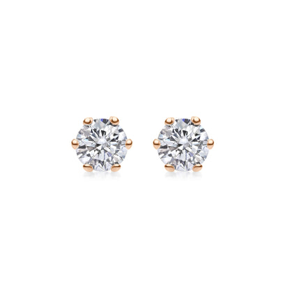 0.5 CT Round Solitaire CVD G/VVS Diamond Earrings