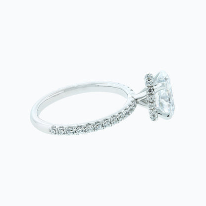 2.50 CT Oval Hidden Halo CVD F/VS2 Diamond Engagement Ring