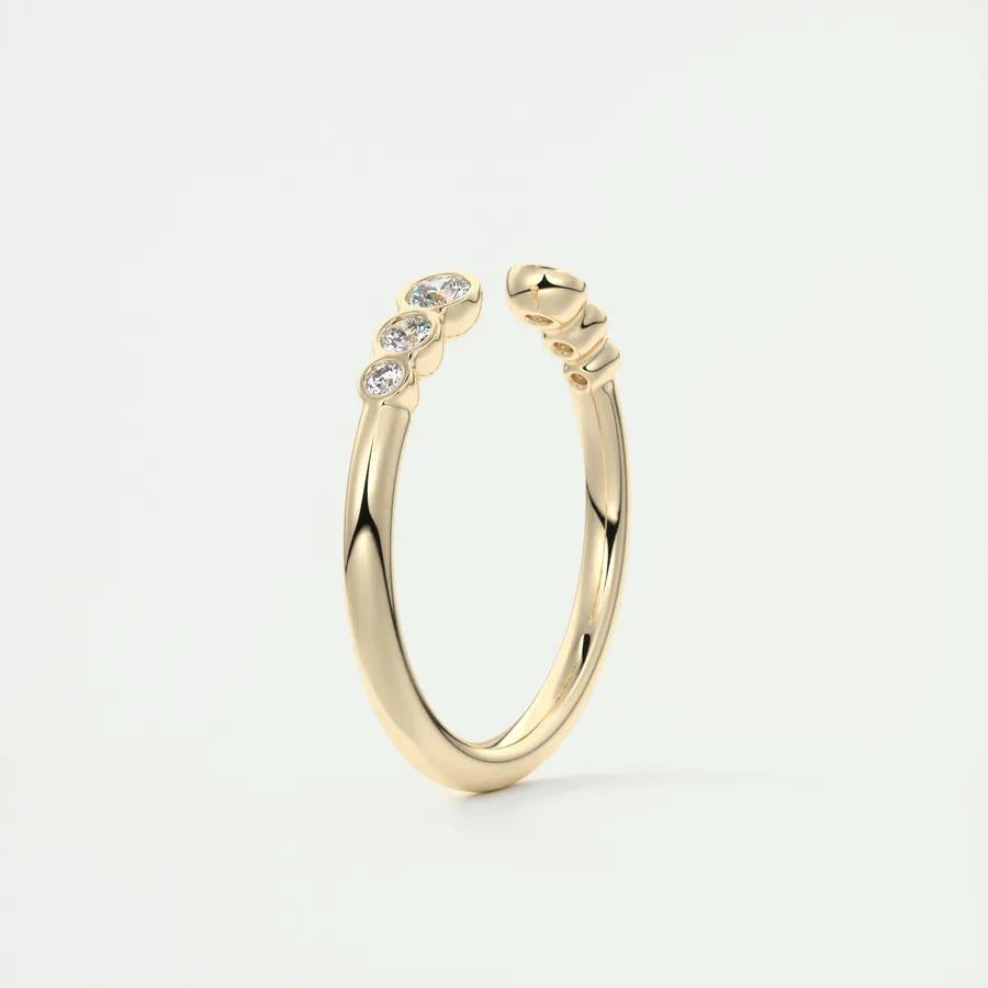 0.22 CT Round Open CVD EF/VVS Diamond Wedding Band