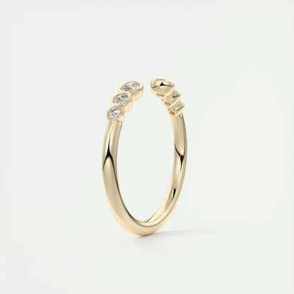 0.22 CT Round Open CVD EF/VVS Diamond Wedding Band