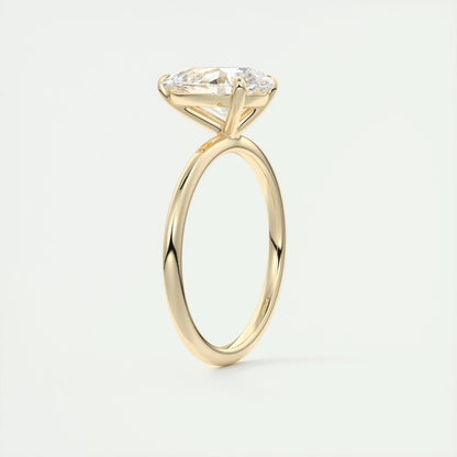 2 CT Pear Solitaire CVD F/VS1 Diamond Engagement Ring