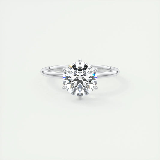 2 CT Round Solitaire CVD F/VS1 Diamond Engagement Ring