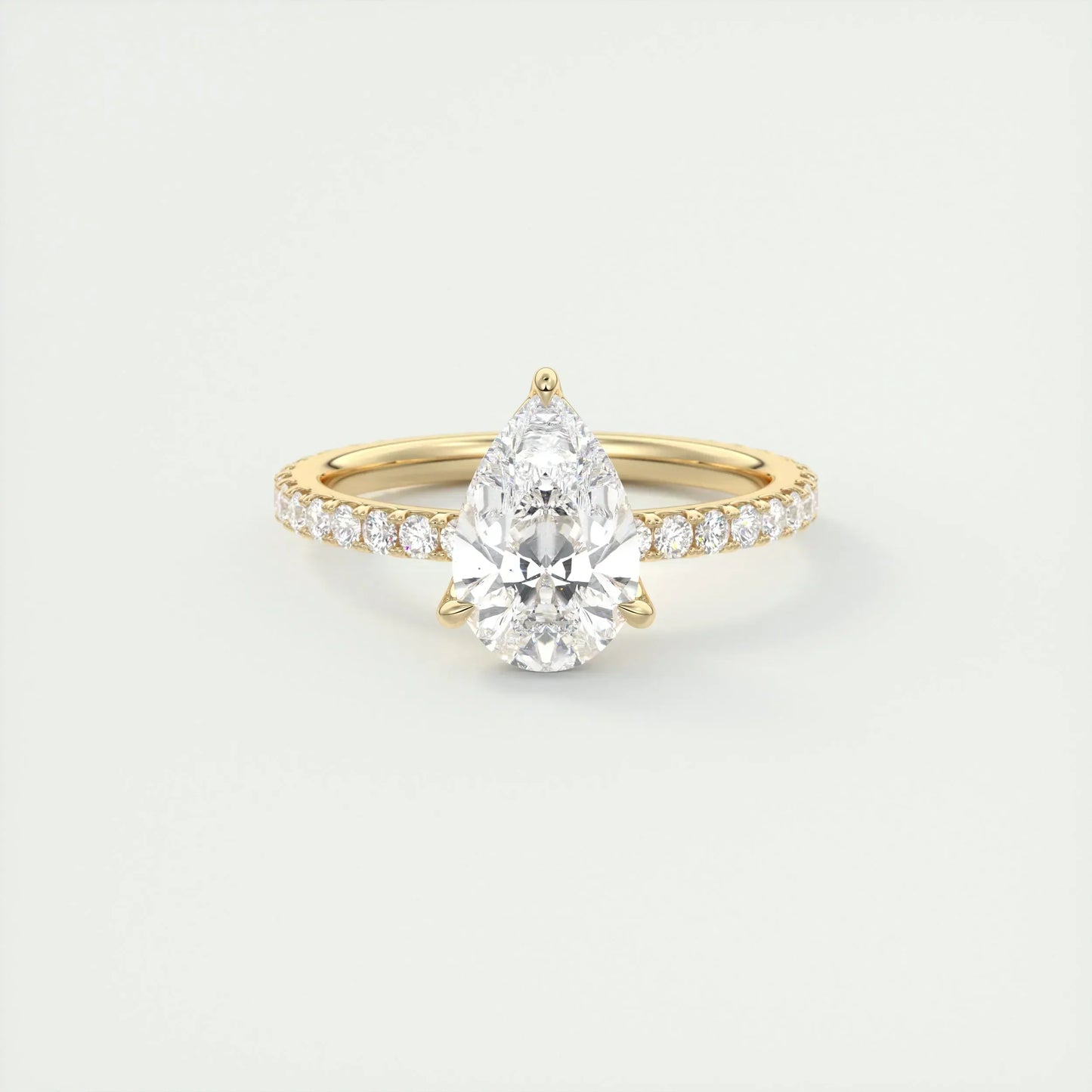 2 CT Pear Solitaire CVD F/VS1 Diamond Engagement Ring