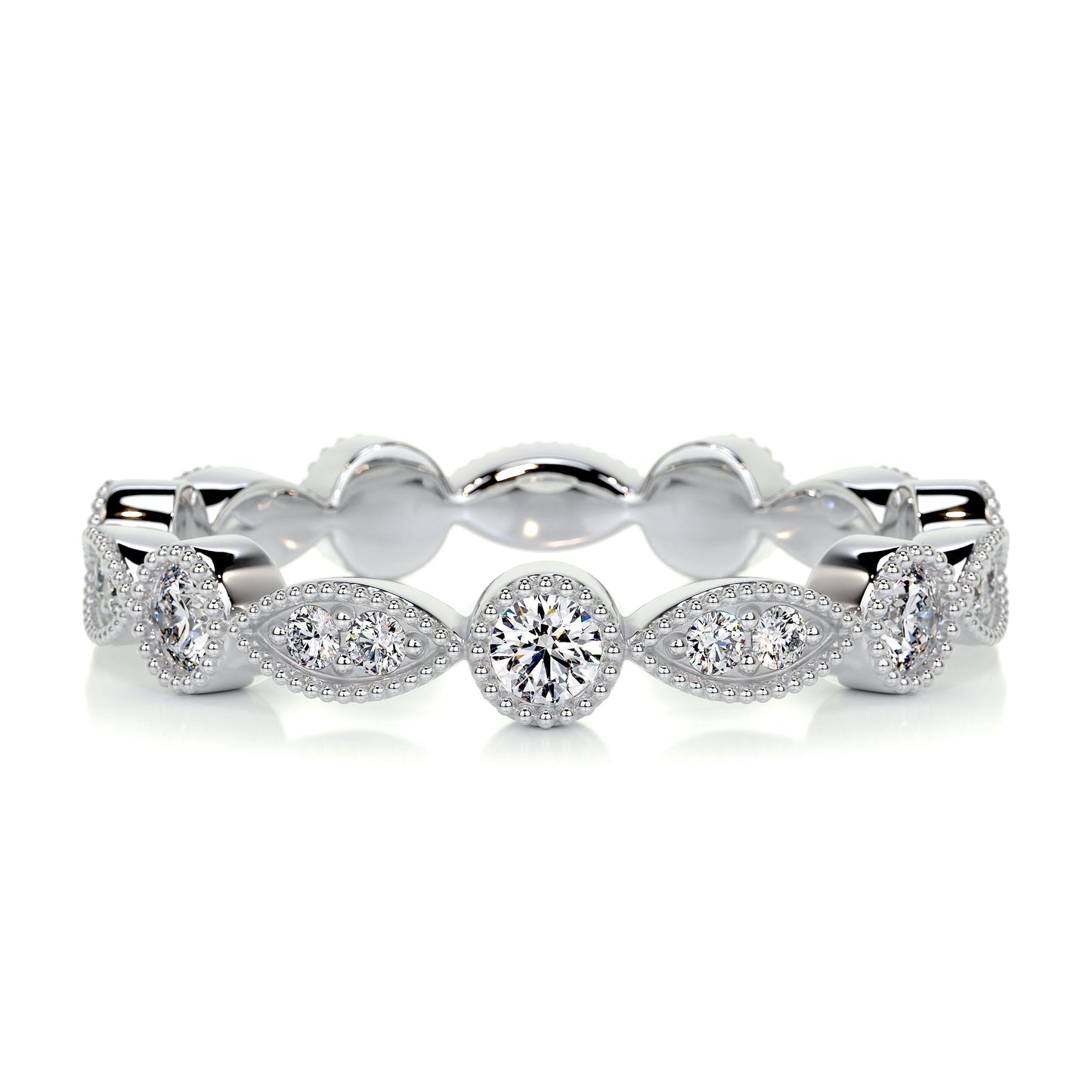 0.5ct Round EF- VVS Diamond Stackable Full Eternity Wedding Band