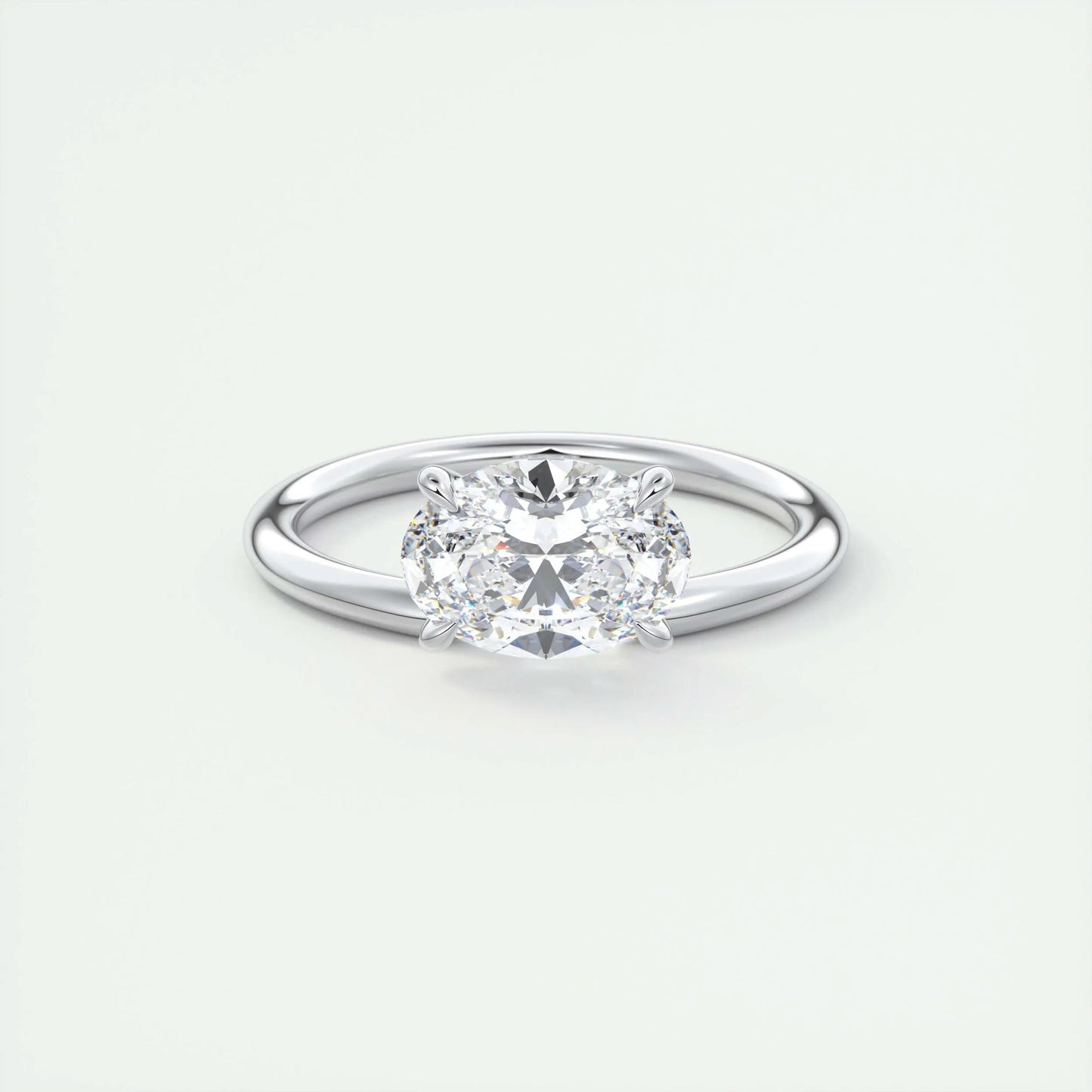 1.5 CT Oval Solitaire CVD F/VS1 Diamond Engagement Ring