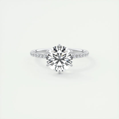 2 CT Round Solitaire CVD F/VS1 Diamond Engagement Ring