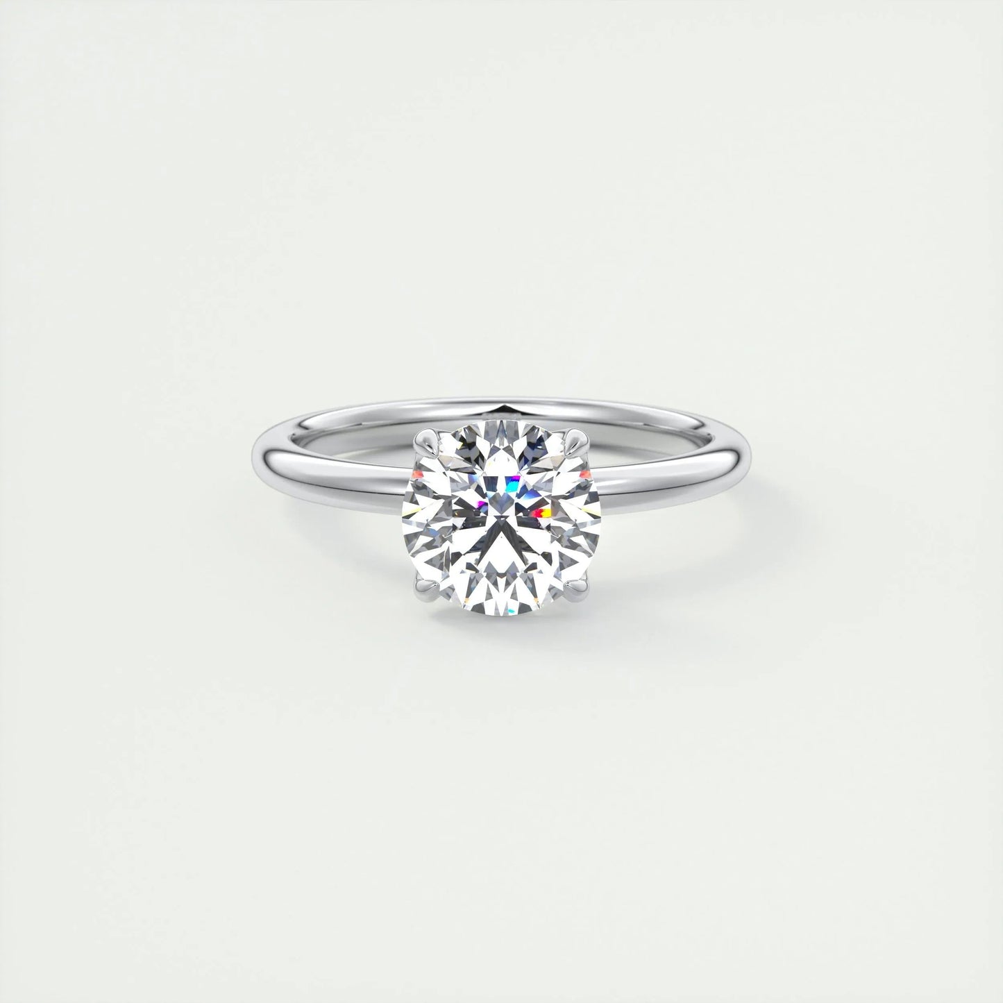 1.5 CT Round Solitaire CVD F/VS1 Diamond Engagement Ring