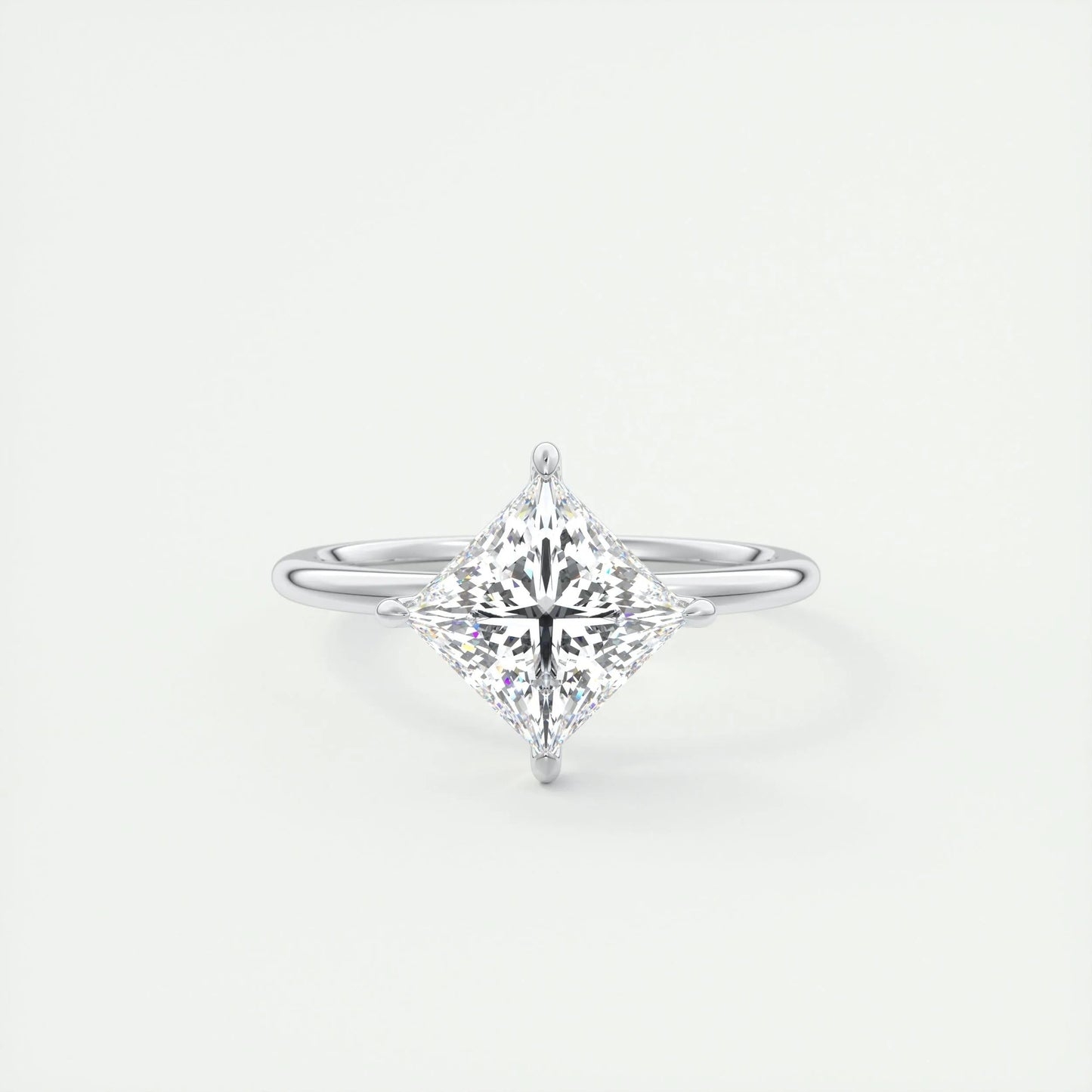 2 CT Princess Solitaire CVD F/VS1 Diamond Engagement Ring