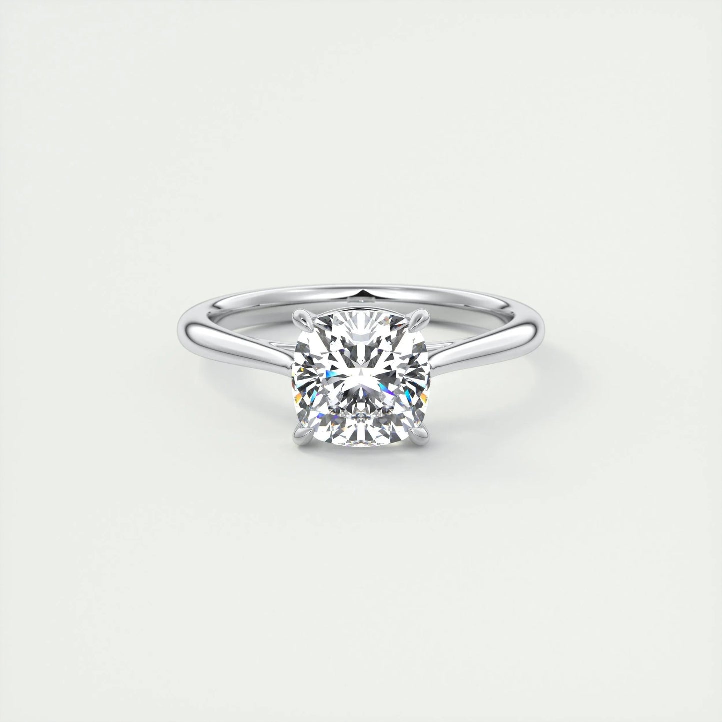 2 CT Cushion Solitaire CVD F/VS1 Diamond Engagement Ring