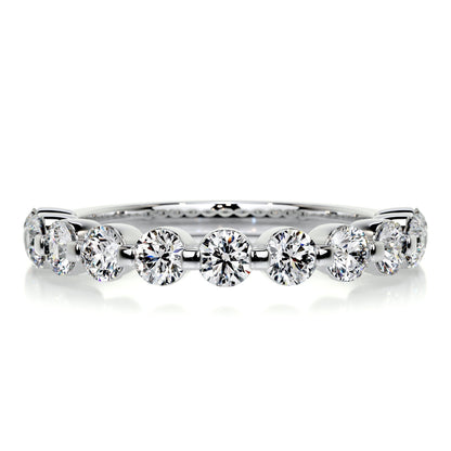 1ct Round EF- VVS Diamond Half Eternity Stackable Wedding Band