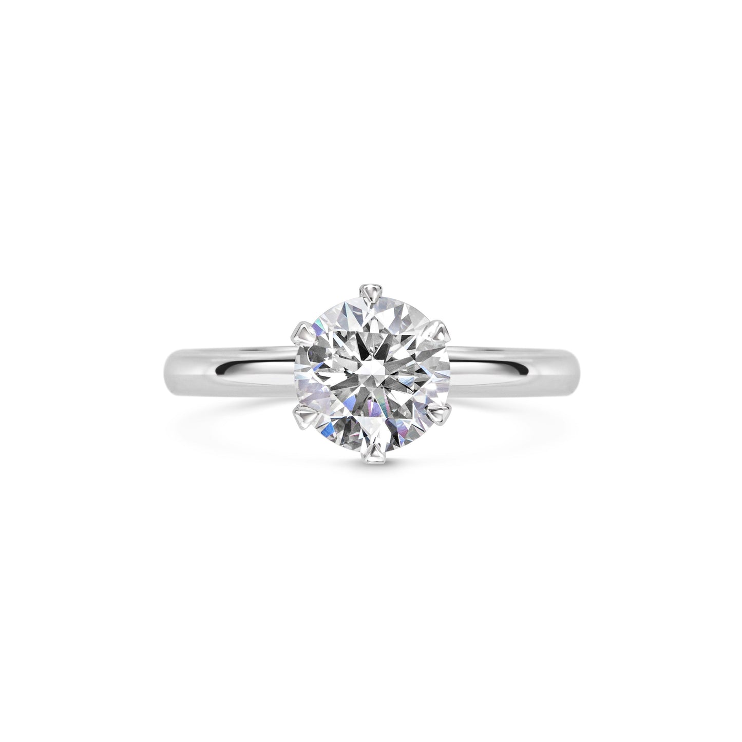 1.5 ct Round F- VS1 Diamond Moissanite Engagement Ring